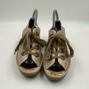 Fly London Yedu Lace Up Slingback Wedge Y2K Women's Beige Lace-Up Sandals. S/37.